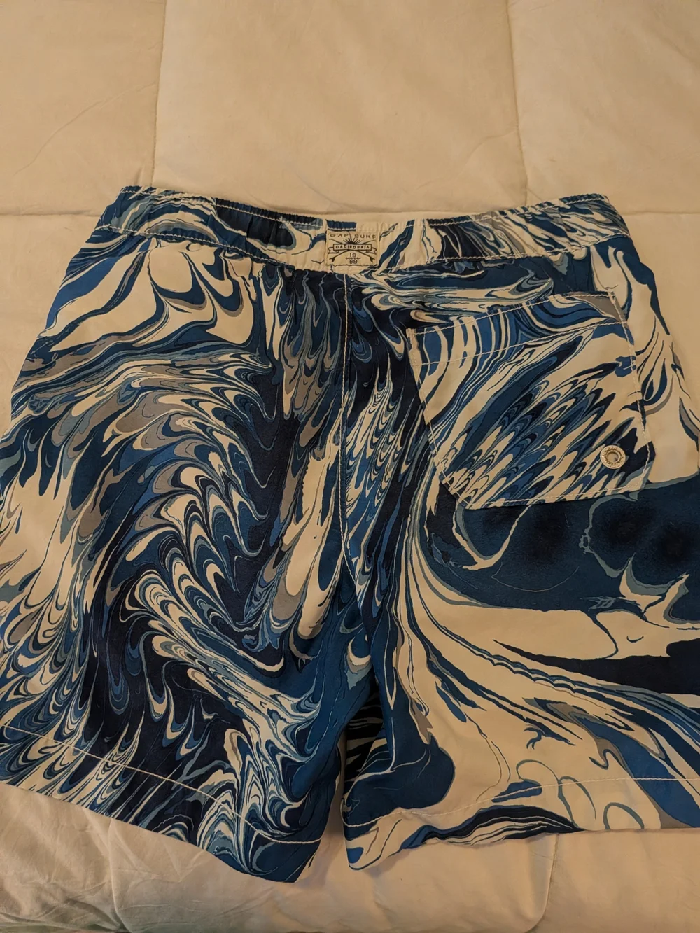 GAP kids Blue Marble Print Swim Trunks